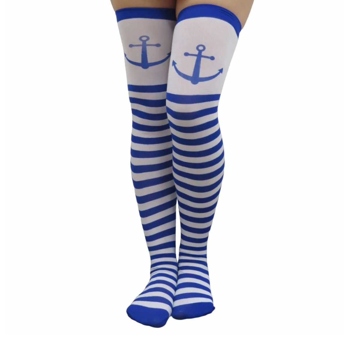 Meia Calça 5/8 Fantasia Cosplay Marinheira Âncora Meia Calça 5/8 Fantasia Cosplay Marinheira Âncora